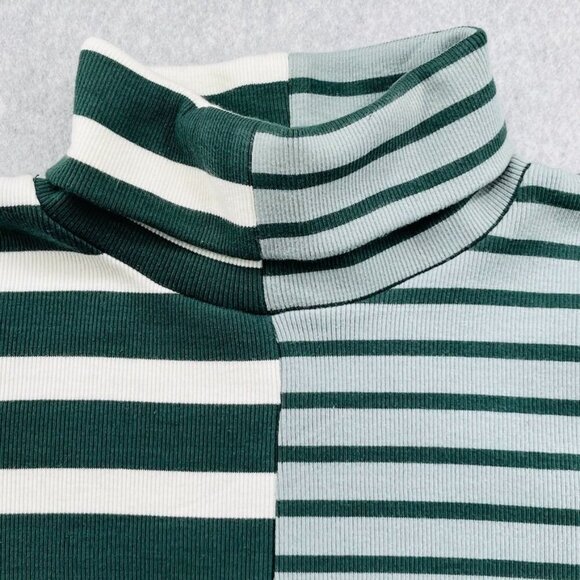Veronica Beard Colorblock Cedar Turtleneck Size L in Forest Ivory  Long Sleeve - Picture 3 of 11